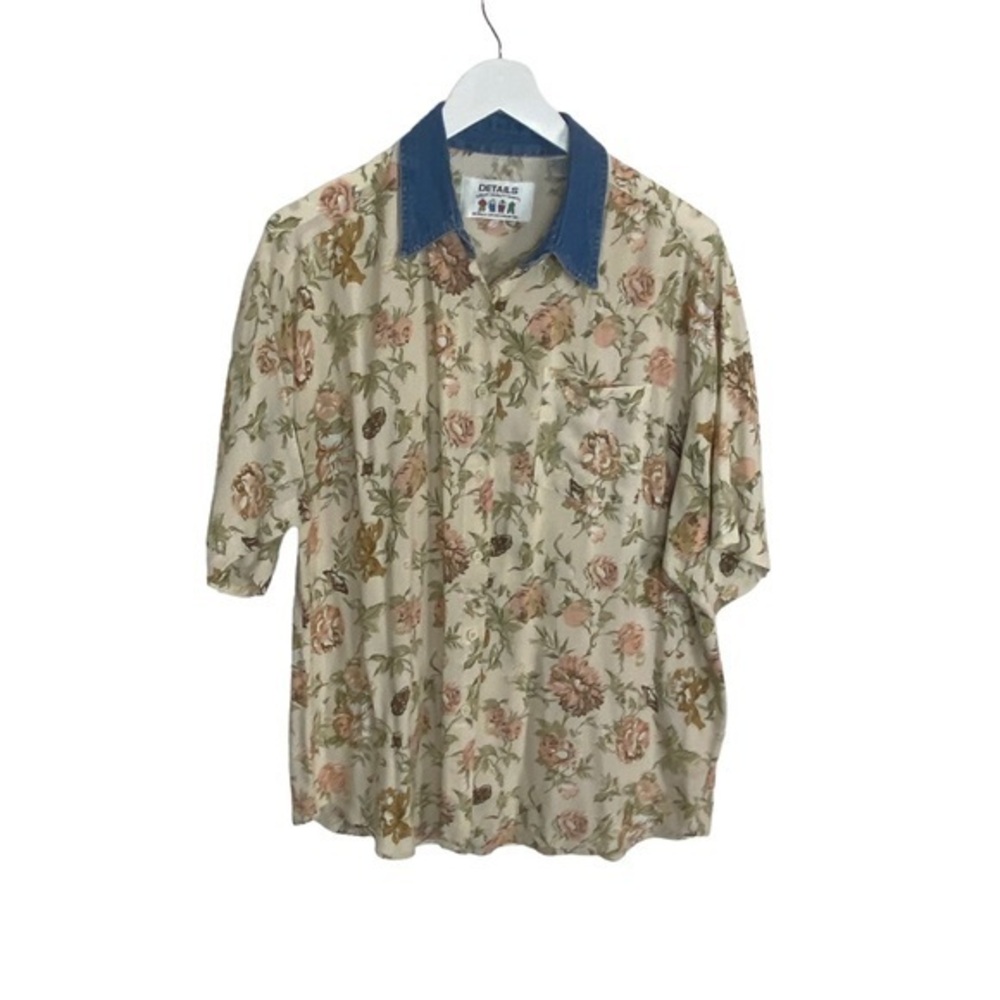 Vintage Details Sportswear Floral Shirt Size L